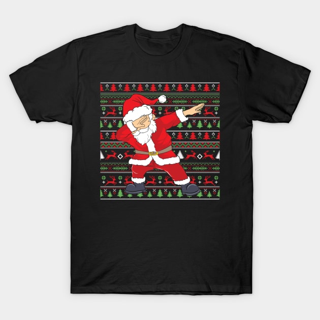 Christmas Dabbing Santa Claus ugly christmas sweater T-Shirt by MZeeDesigns